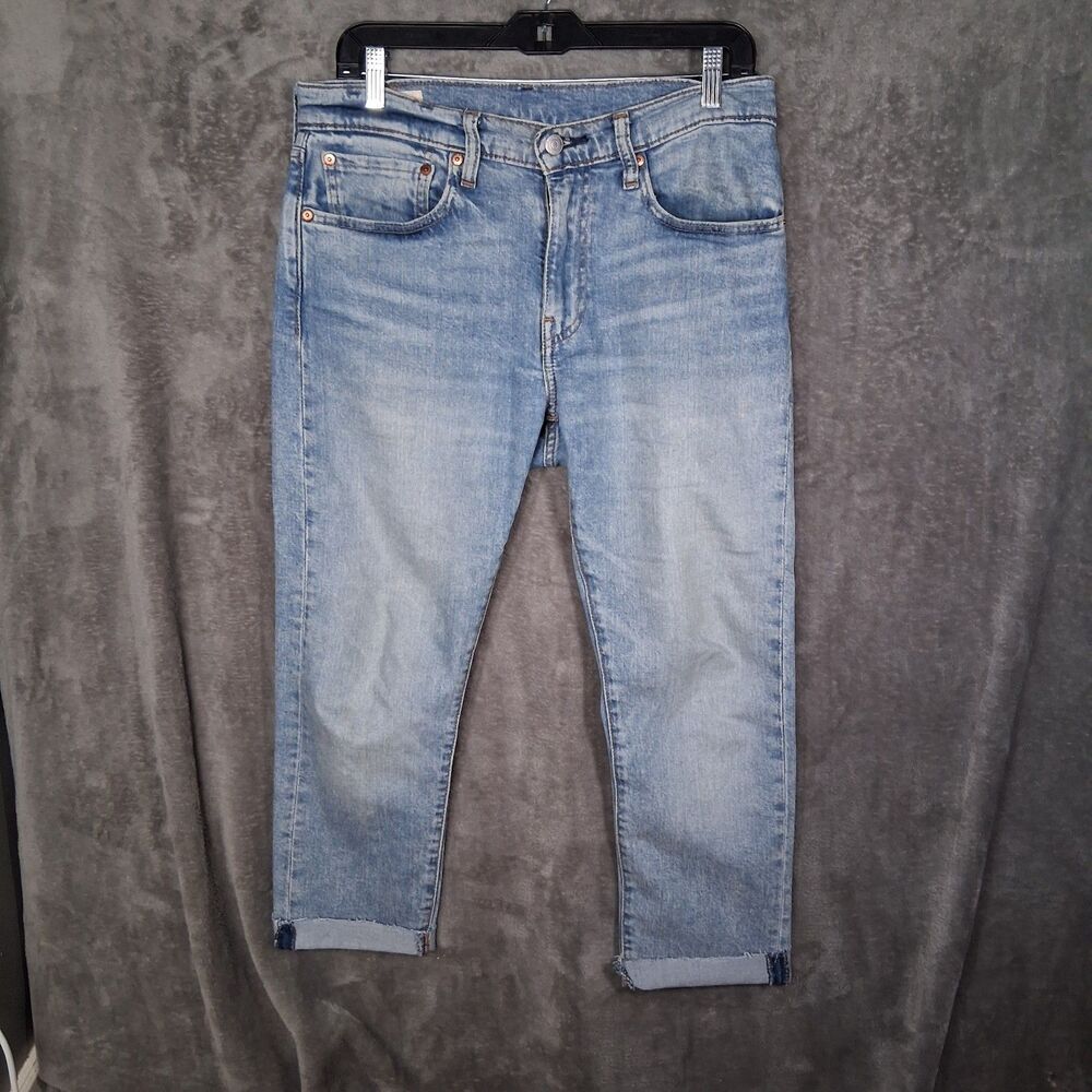 Levis 512 Premium Big E Slim Taper Flex Jeans Mens 31x30 Inseam 25 Cut Cuffed 23